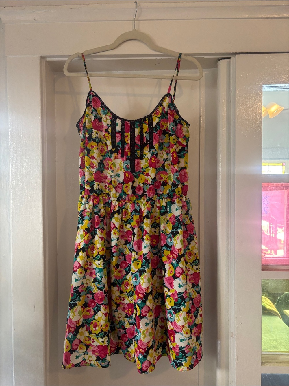 Betsey Johnson Floral Sundress in Pink, Yellow & Green